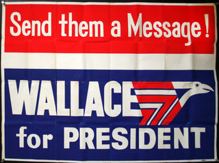 a red white and blue banner
