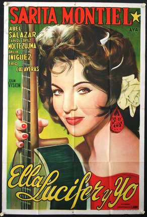 a poster of a woman holding a guitar