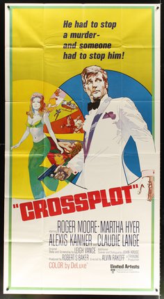 a movie poster with a man in a suit and a woman in a garment
