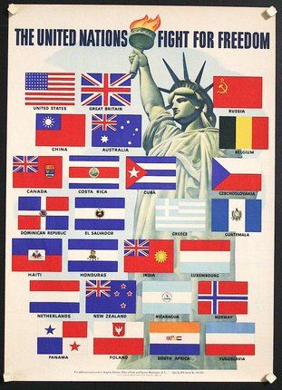 a poster with flags of different countries/regions