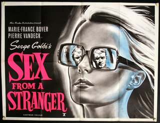 a movie poster of a woman wearing sunglasses