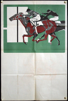 a poster of a horse race