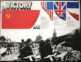 a poster with a picture of soldiers and flags