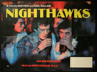 a poster of a movie night hawks