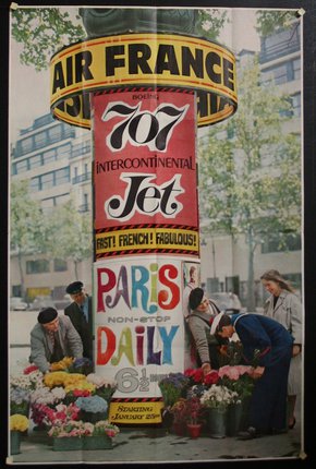 a poster of a large tube with flowers