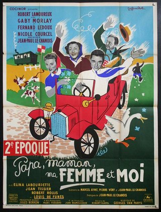 a movie poster with a car and people