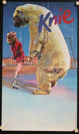 a poster of a woman and a bear