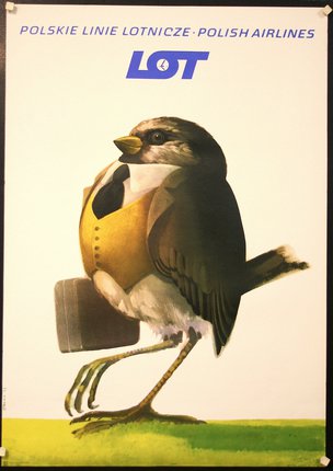 a bird wearing a vest and tie