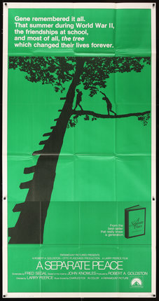 a poster of a tree with a shadow of a man and a woman climbing a tree