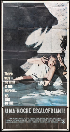 a movie poster of a woman on a bed
