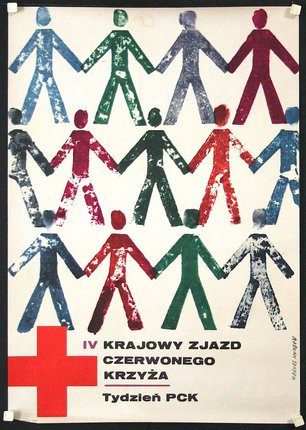 a poster with colorful people