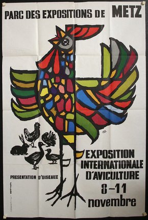 a poster of a rooster