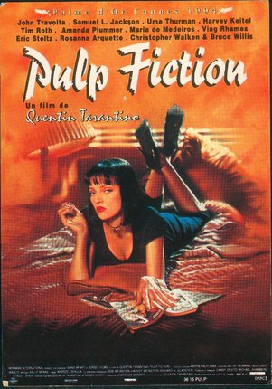 a movie cover with a woman lying on a bed