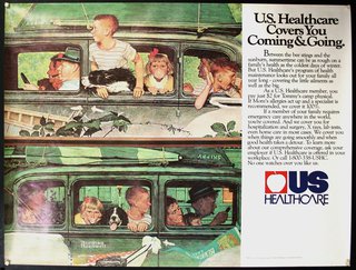 a poster of children in a bus