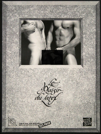 a poster with a picture of a couple of naked men