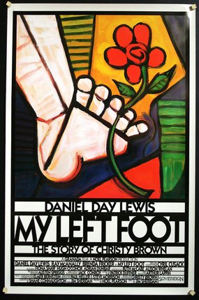 a poster of a foot and a flower