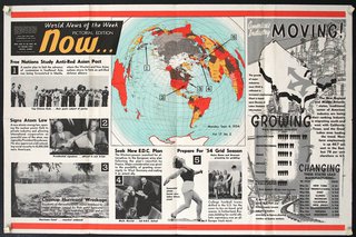 a newspaper with a map of the world