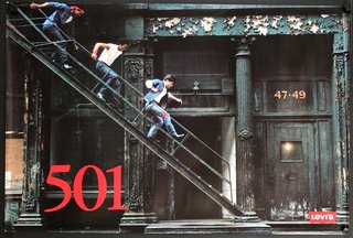 a group of men climbing up a fire escape