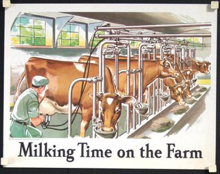 a group of cows in a milking facility