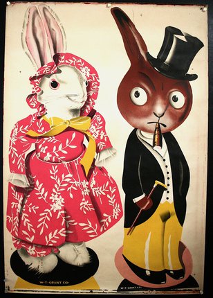 a poster of a rabbit and a rabbit