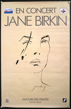 a poster with a drawing of a woman's face