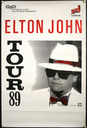 a poster of a man wearing a hat and sunglasses