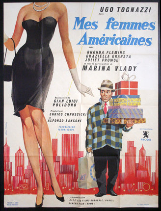 a movie poster of a woman carrying a man carrying presents