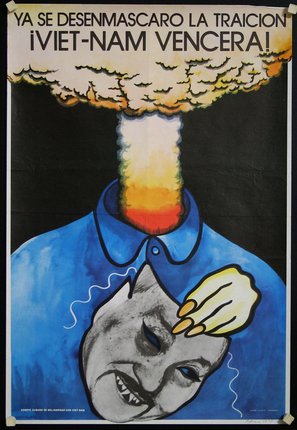 a poster with a man with a mushroom head