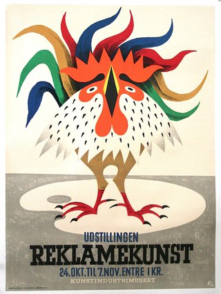 a poster with a rooster