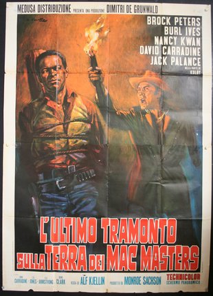 a movie poster of two men holding a torch