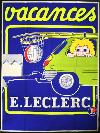 a poster with a cartoon character in the window of a car
