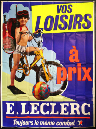 a poster of a boy on a bicycle