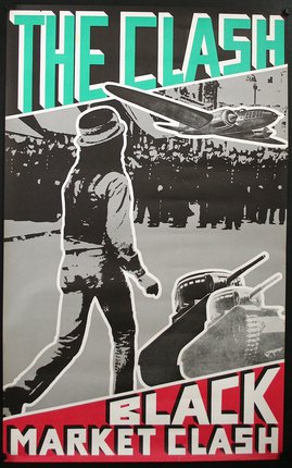 a poster of a man walking