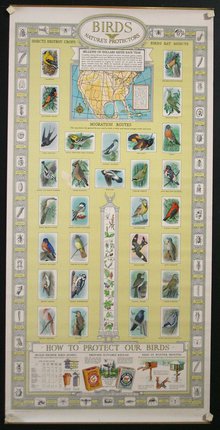 a poster with birds on it