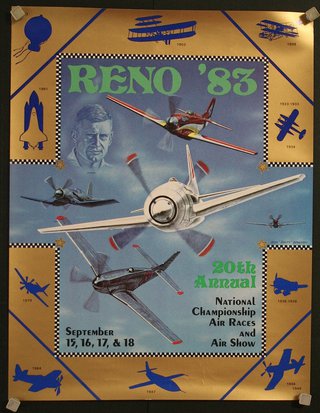 a poster of airplanes and a man