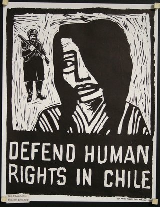 a poster with a person holding a gun