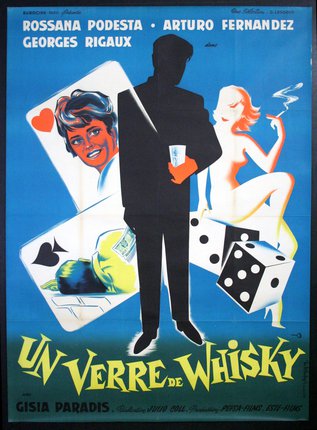 a poster of a man holding a drink
