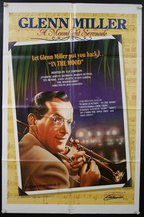 a movie poster of a man playing a trumpet