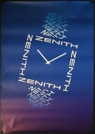 a blue and purple poster with white text
