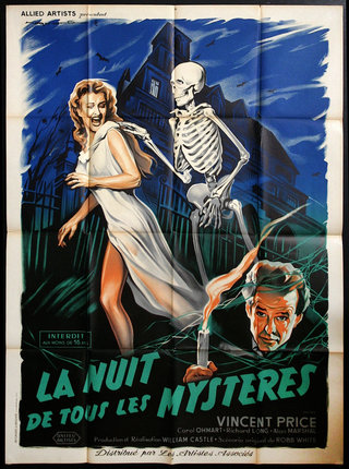 a movie poster of a skeleton and a woman