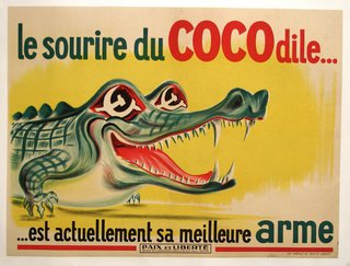 a poster with a crocodile