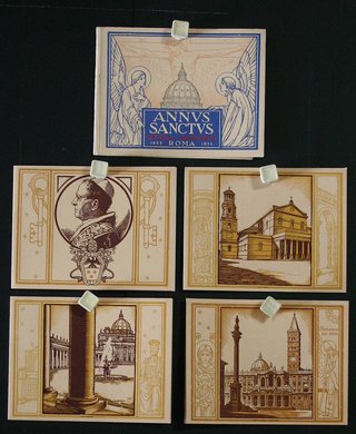 a group of cards with pictures of religious buildings