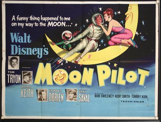 a movie poster with a woman on the moon