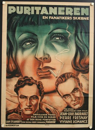 a movie poster with a woman smoking a cigarette