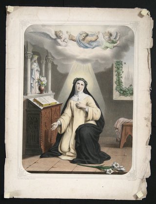 a painting of a nun