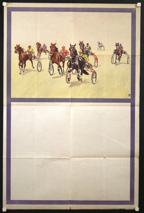 a poster of a horse race