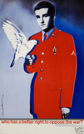 a man in a red uniform holding a white bird