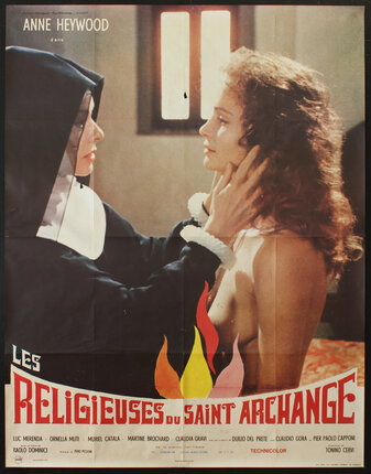 a poster of a nun and a woman