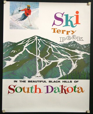 a poster of a skier on a mountain