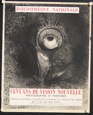 a poster with a eye and text